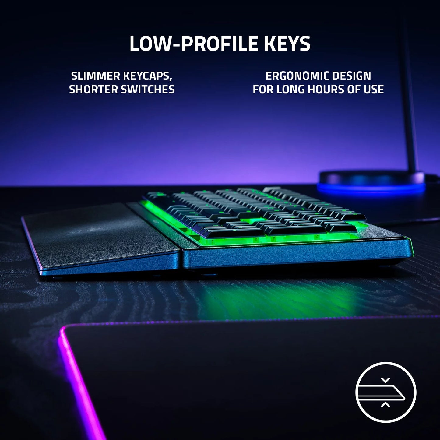 Ornata V3 X Full-Size Wired Membrane Gaming Keyboard for PC, Chroma RGB, Wrist Rest, Black