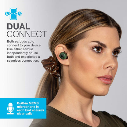 Go Air True Wireless Bluetooth Earbuds + Charging Case | Green | Dual Connect | IP44 Sweat Resistance | Bluetooth 5.0 Connection | 3 EQ Sound Settings:  Signature, Balanced, Bass Boost
